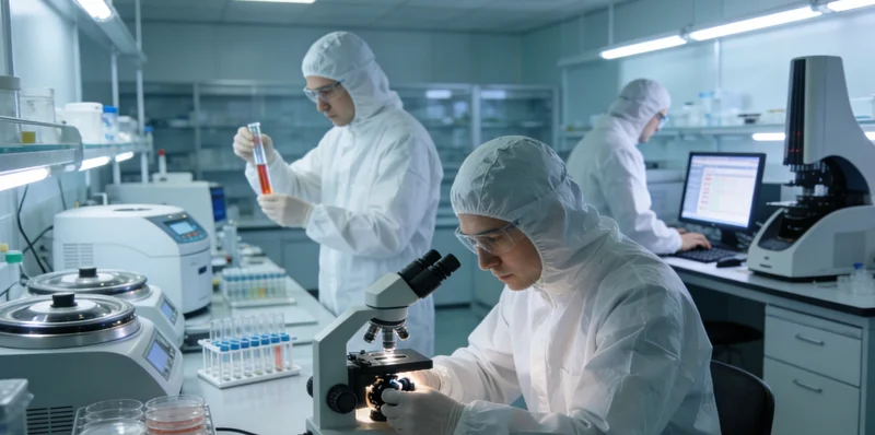 实验室技术人员正在操作精密的基