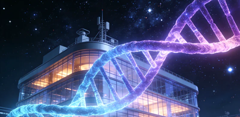 象征食管癌基因检测的科技概念图,展示DNA序列与食管器官的抽象结合