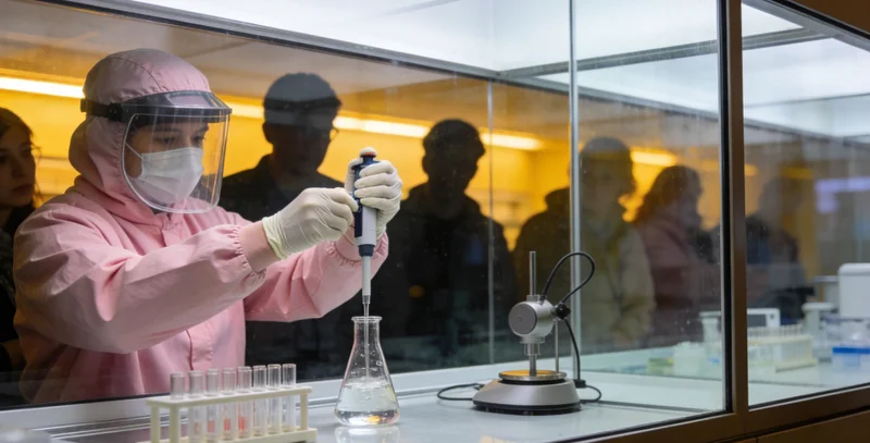 实验室检测人员正在进行PCR基