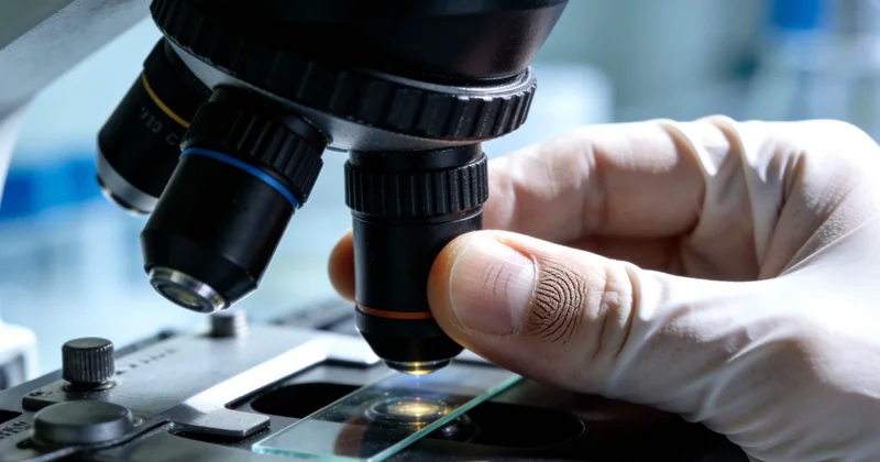 医生在诊室内向患者详细解读基因