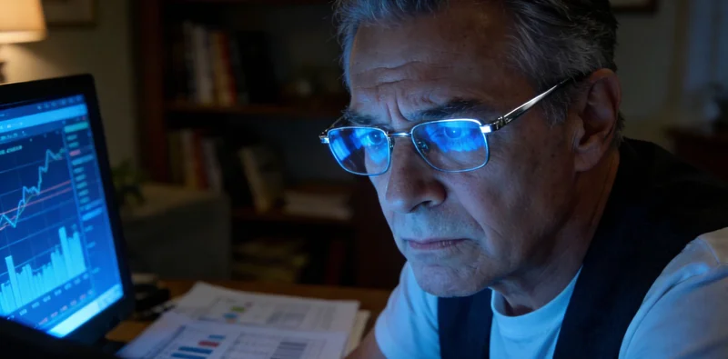 医生在办公室内,指着电脑屏幕上