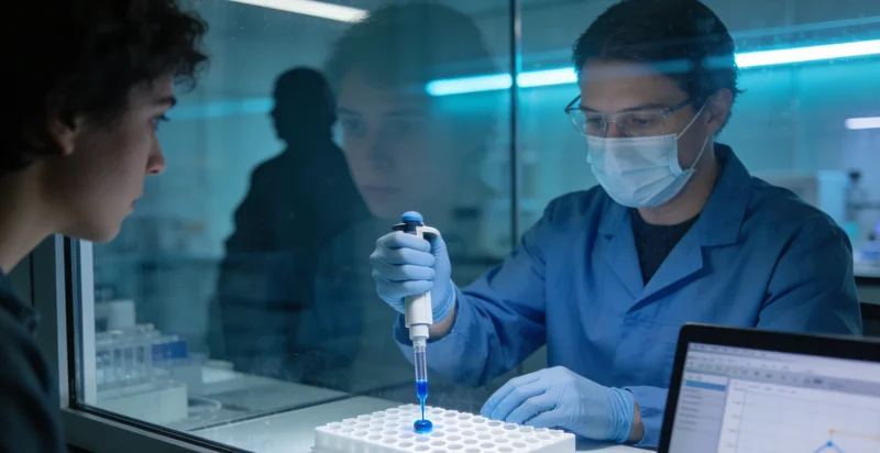 医生向患者讲解基因检测报告结果