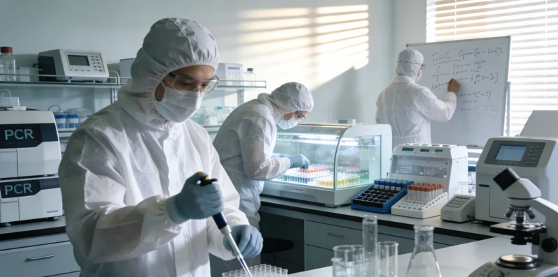 实验室内技术人员正在进行PCR