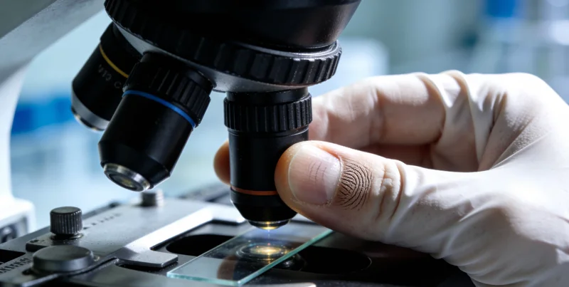 医生在诊室内认真分析患者的腹腔