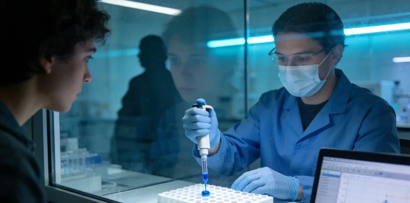 实验室内,技术人员正在操作先进