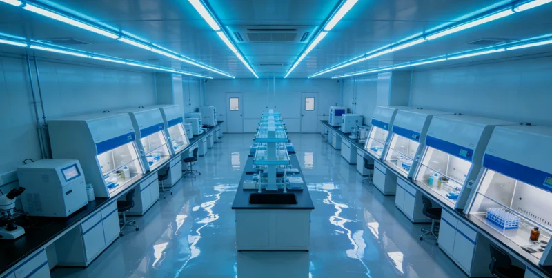 现代基因检测实验室工作场景