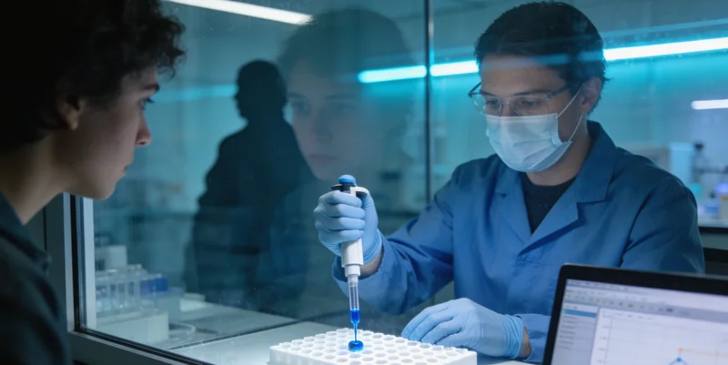 实验室技术人员正在进行精密操作