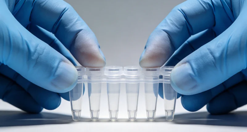 专业人士在办公室内向客户解读基因检测报告