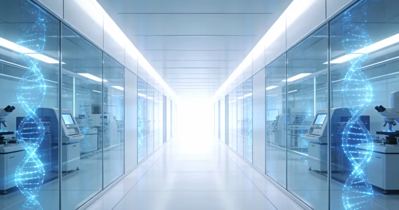 医生在诊室内向咨询者讲解基因检