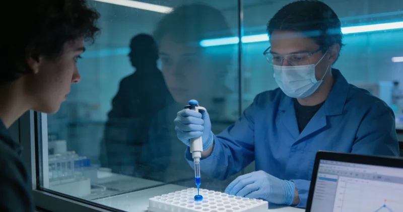 实验室内，技术人员正在操作先进