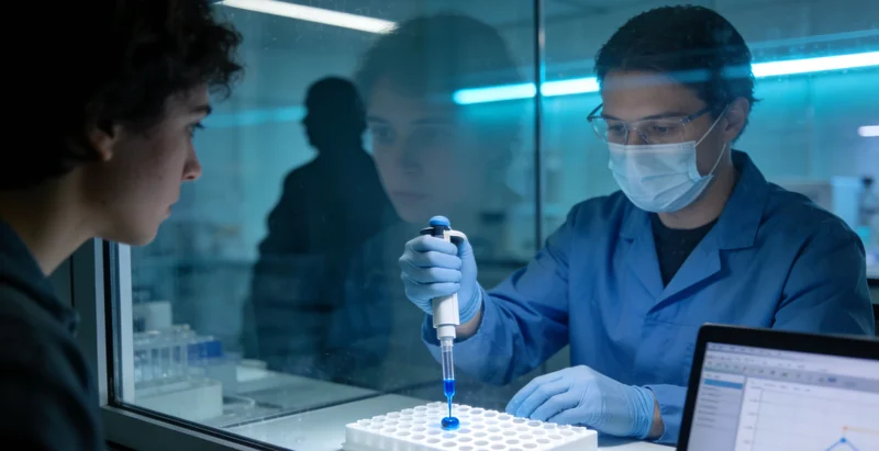 实验室内高科技测序仪器正在工作