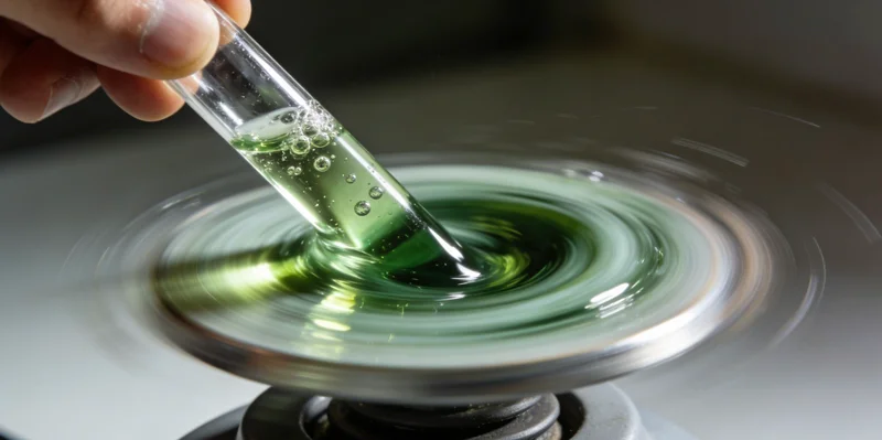 一位中年女性在农田边手捂腹部，