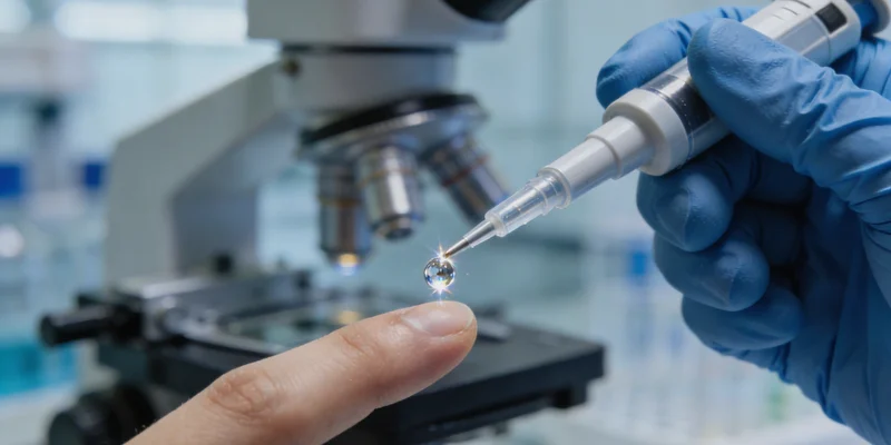 医护人员正在规范采集血液样本,