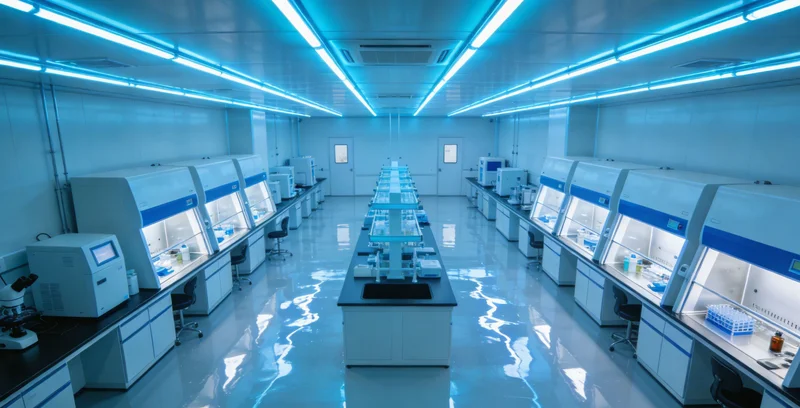 科研人员在生物安全柜内进行样本