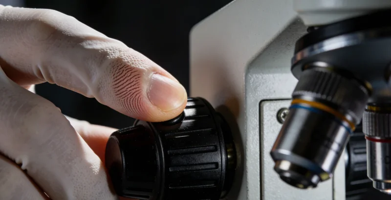 电脑屏幕上显示着复杂的病原体基