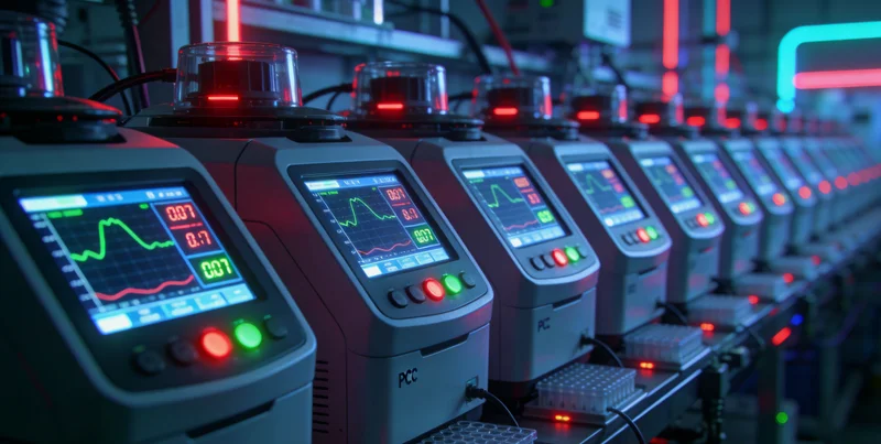 生物实验室中,技术人员正在进行