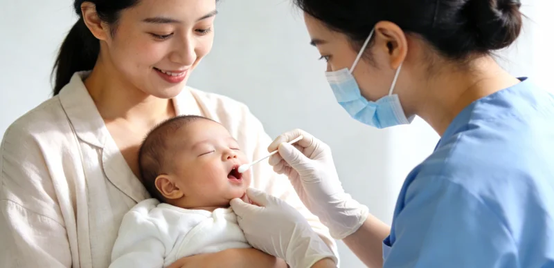 在家中,家人正用额温枪为一位休