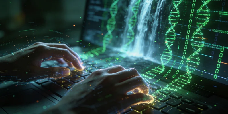 医生在办公室内向患者家属展示并