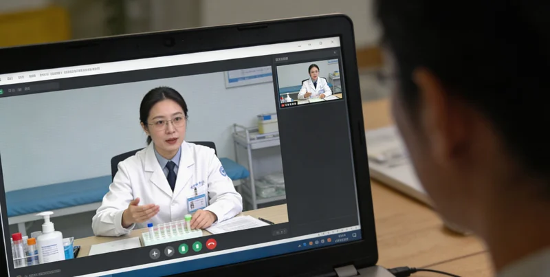 专业人员正在向咨询者清晰解读基