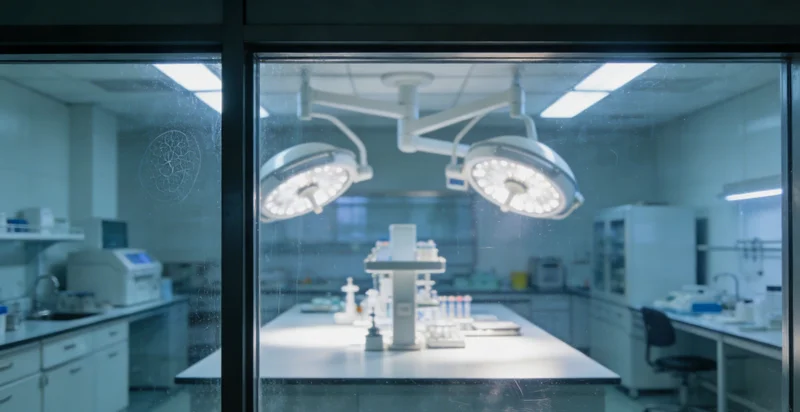 现代化基因测序实验室内景，技术