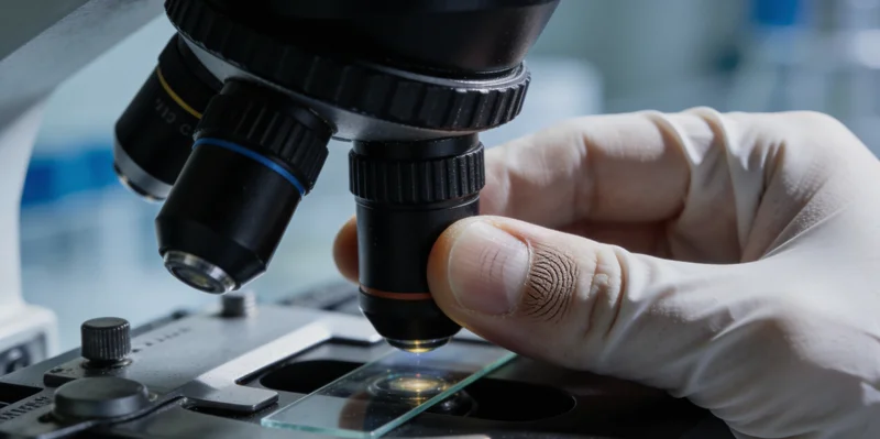 临床医生正专注地在电脑前分析复