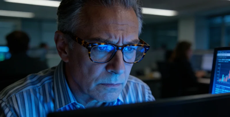 医生在办公室内,与家属一起查看