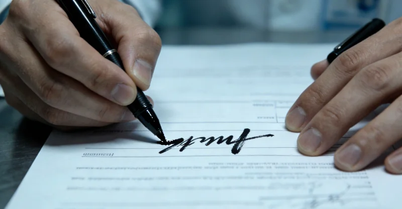 一位女性在查看健康资料,思考H