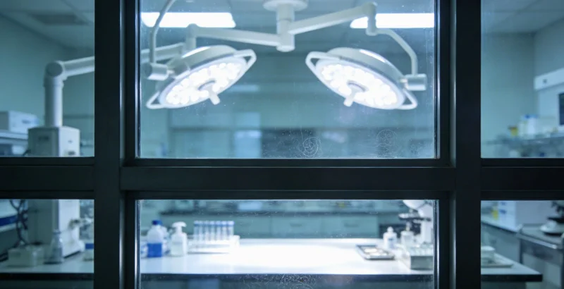 高科技医学实验室内部,科研人员