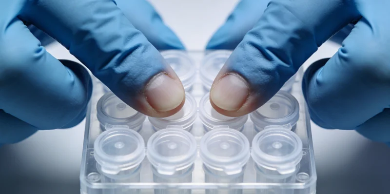 专业人士正在电脑前分析基因检测报告数据