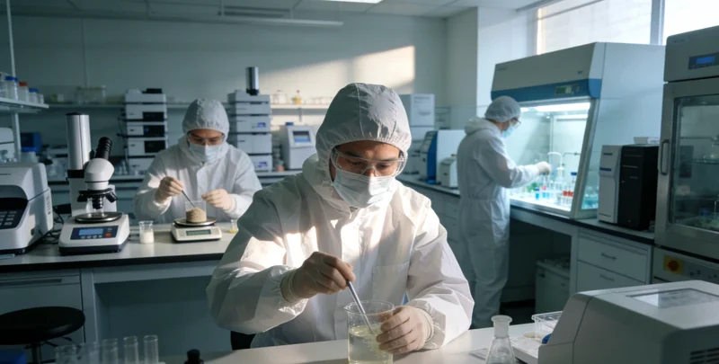 一位医生正在显微镜下观察脑脊液