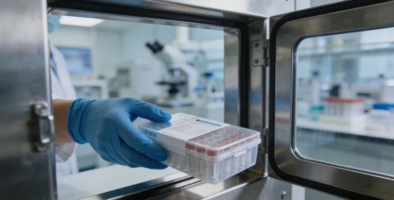 专业人士在电脑前分析基因检测报告数据