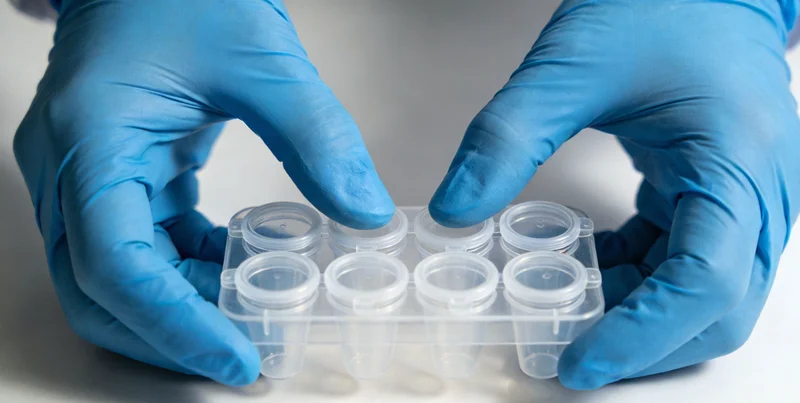 专业人士在办公室内向客户解读基因检测报告的场景