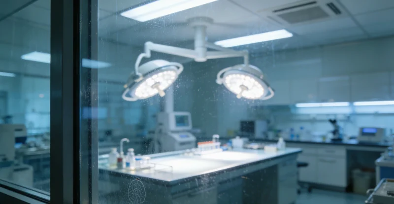 实验室技术人员正在生物安全柜内