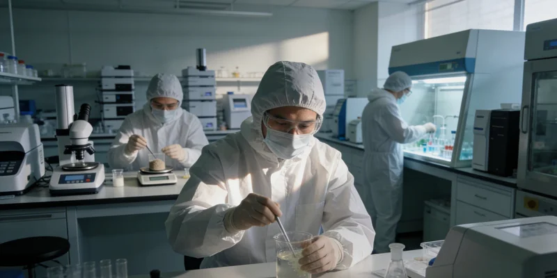 实验室技术人员进行基因扩增操作