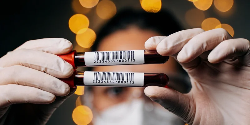 一位男士在诊室内与医生进行健康