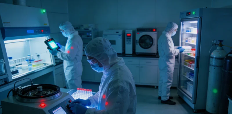 实验室内技术人员正在操作精密仪