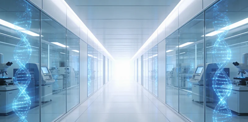 医生在诊室内手持检测报告，与患