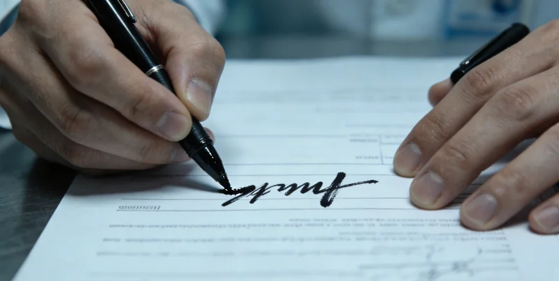 医生正在向患者家属展示并解释基