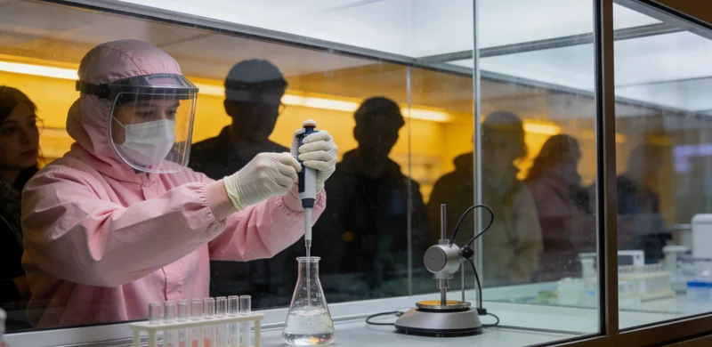 专业人员操作基因检测设备