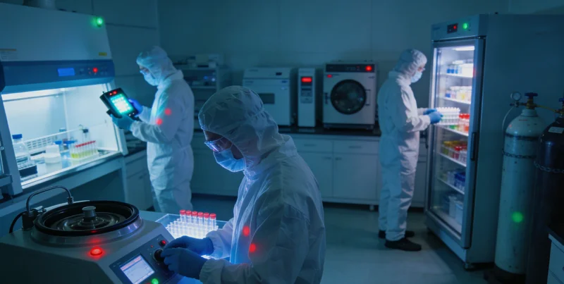 高科技基因测序实验室内部,仪器