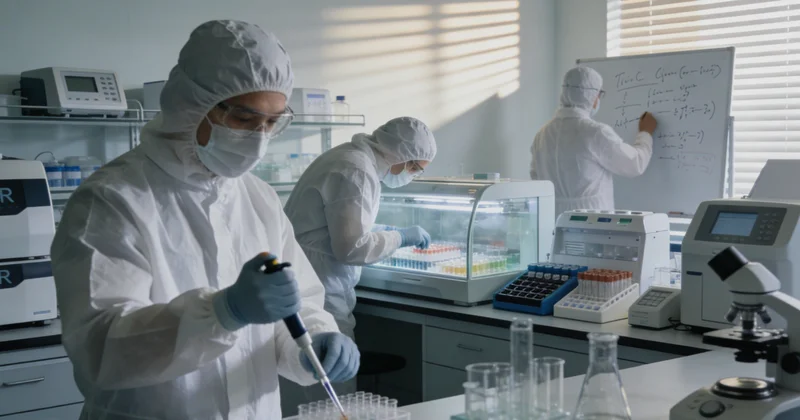 专业遗传咨询师在办公室内向患者详细解读基因检测报告