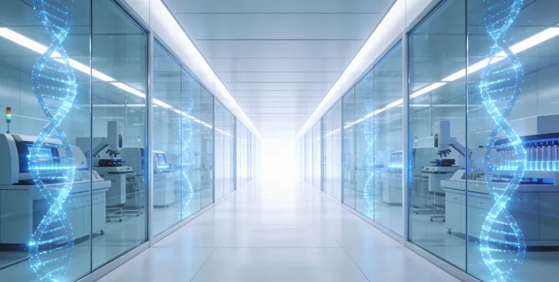 医生正在办公室内为家长解读基因