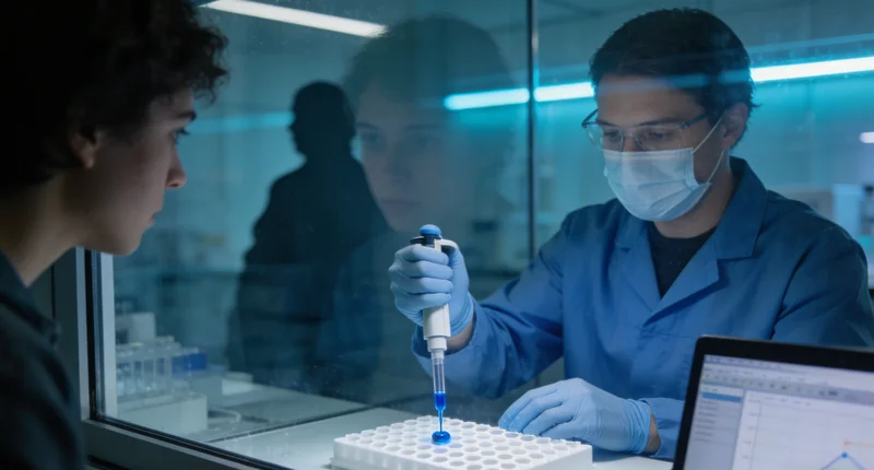 现代化、整洁的基因检测实验室内