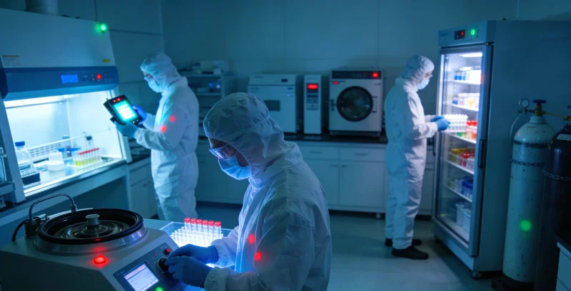 实验室技术人员正在操作基因检测