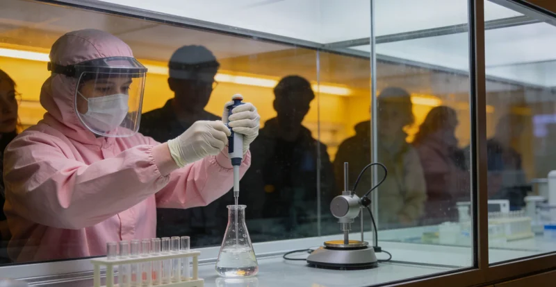 专业人士在办公室内向市民解读基因检测报告的场景