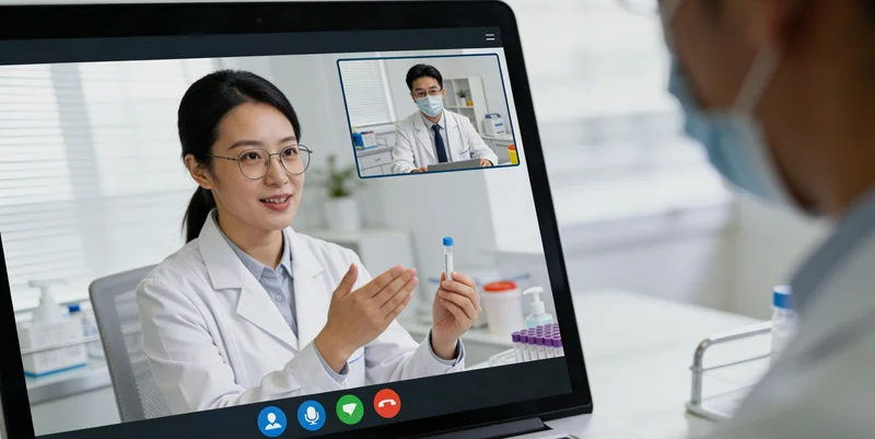 专业人士提供检测咨询的示意场景