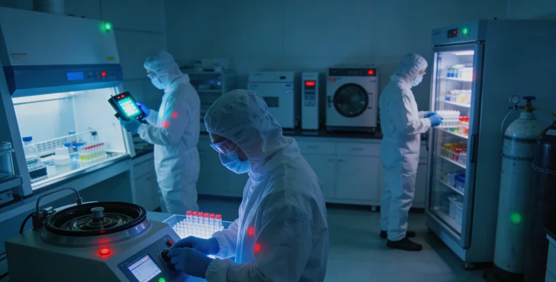 专业实验室人员进行基因检测操作