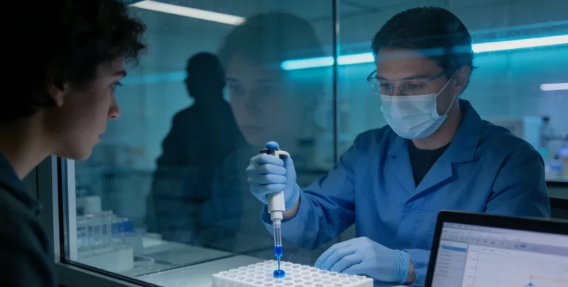 高标准基因检测实验室工作场景