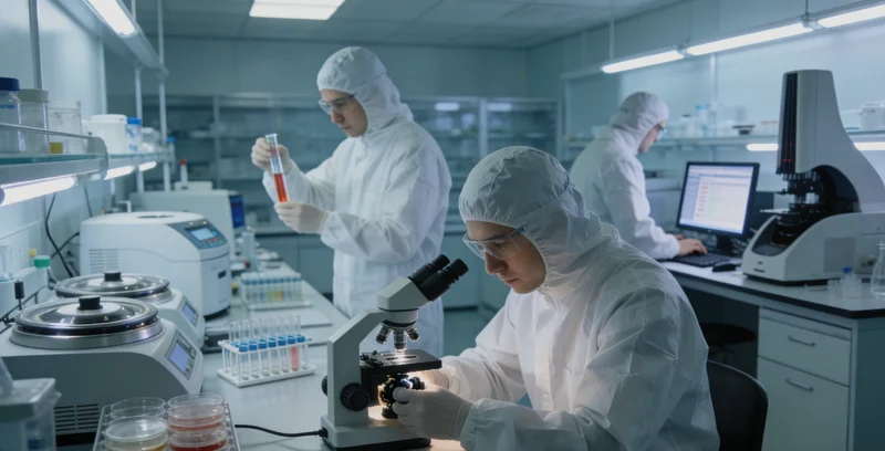 专业实验室内部,技术人员操作精