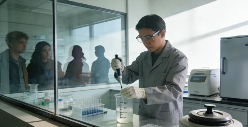 柳州现代化医疗建筑或实验室内部,象征专业的检测环境